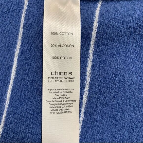 Chico’s Zenergy Women’s Size Medium Open Front Striped Jacket - Picture 11 of 13